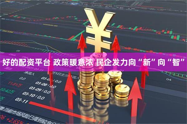 好的配资平台 政策暖意浓 民企发力向“新”向“智”